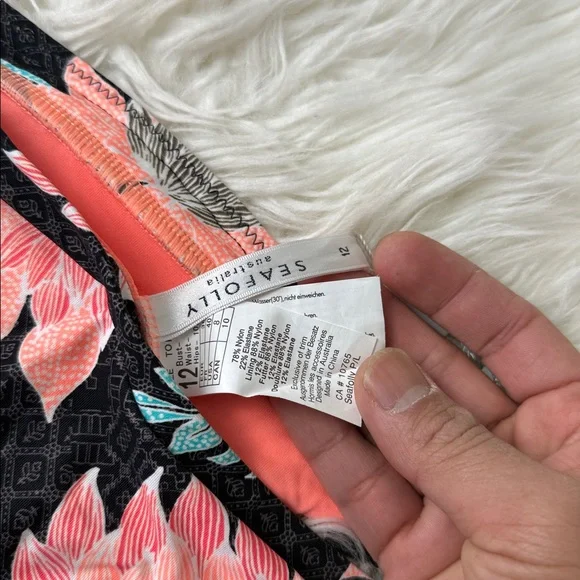 Seafolly Black Bikini Bottom with Coral Trim Size 8 – New With Tags - Picture 6 of 6